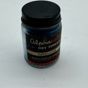 Weber Costello Alphacolor Dry Tempera Powder Paint Vintage Jar 1960 Torquoise